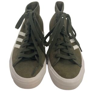 Adidas Matchcourt High RX Mens Canvas Olive Cargo White Base Sneakers Size 5.5